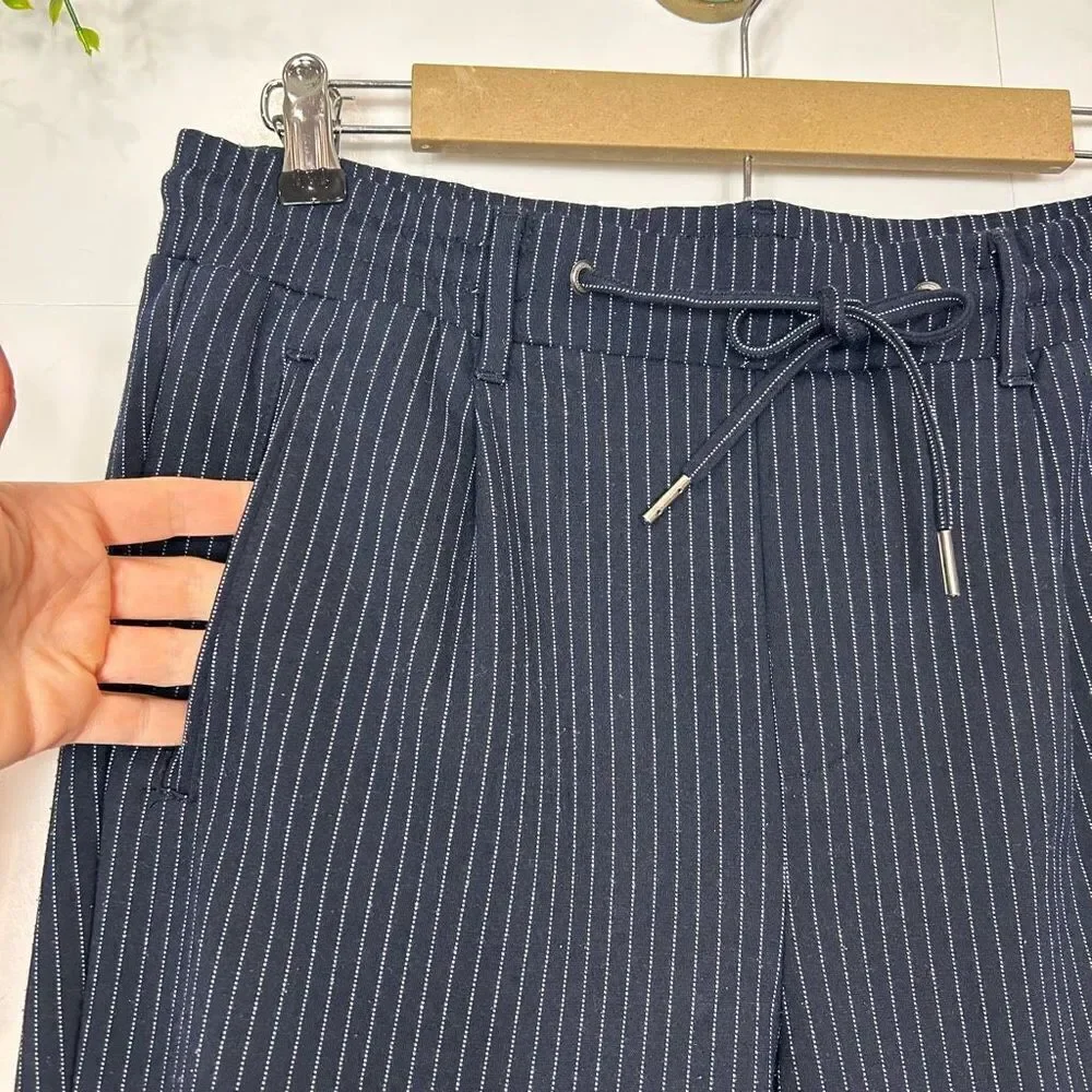 Jack & Jones Pants men’s Size 30 Navy Blue White Tapered Vega Pinstripe Trouser
